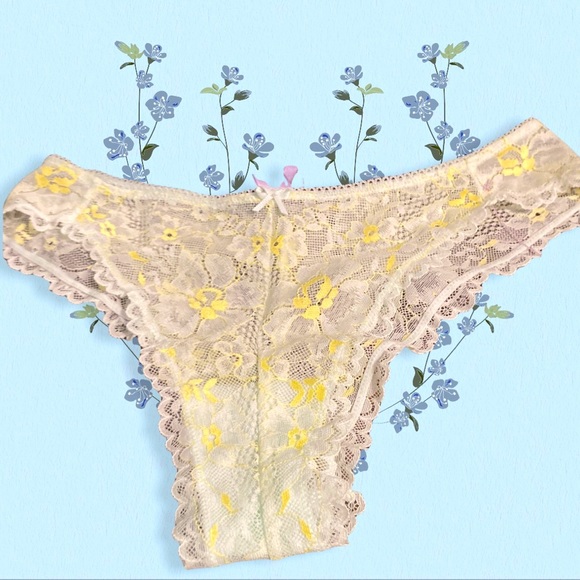 NWT Savage X Fenty Floral Laced Up Cheeky Panty in a Light Green Size Small. - Picture 5 of 5
